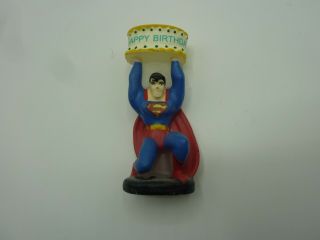 Vintage 1998 Superman Birthday Candle Cake Topper Wax Action Figure