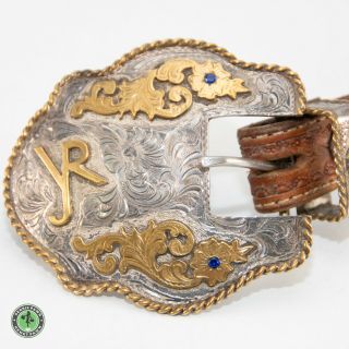 Vintage Silverado Sterling Silver Belt Buckle With Belt - 40 In Belt