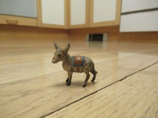 Vintage Small Lead Pack Donkey Figure Made In Japan 1.  25 " X1.  25 "