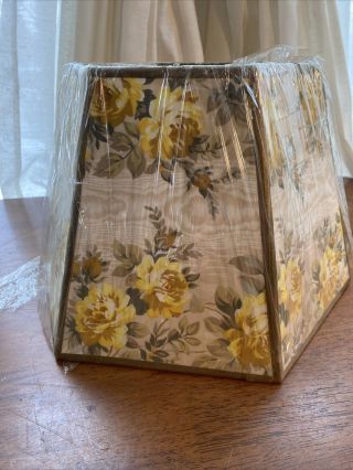 NOS 6 Panel 14” Vintage Floral Print Lamp Shade In Plastic Woodstock Workshop 2