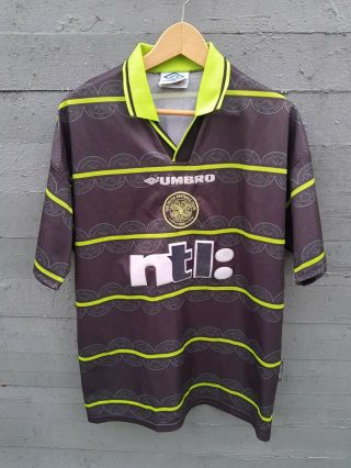Glasgow Celtic Football Away Shirt Vintage 90s Umbro 1999/00 Jersey Size M Ntl