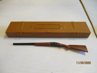 Vtg Marx Historic Guns In Miniature Double Barrel Rifle Capgun With Case