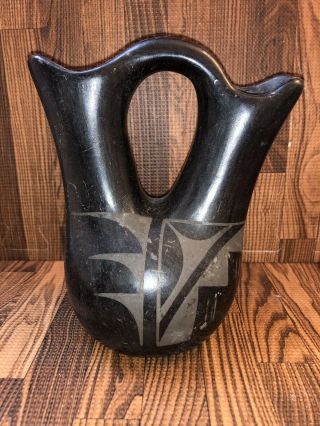 6” High Santa Clara Pueblo Wedding Vase Signed By Lucaria Tafoya (1894 - 1982)