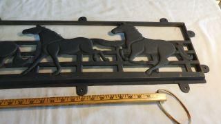 41 x 9.  5 inches Cast Iron 4 Horses Running 17lbs.  Sign/Window Cover 3