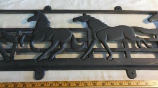 41 x 9.  5 inches Cast Iron 4 Horses Running 17lbs.  Sign/Window Cover 4