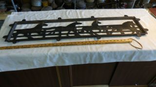 41 x 9.  5 inches Cast Iron 4 Horses Running 17lbs.  Sign/Window Cover 5