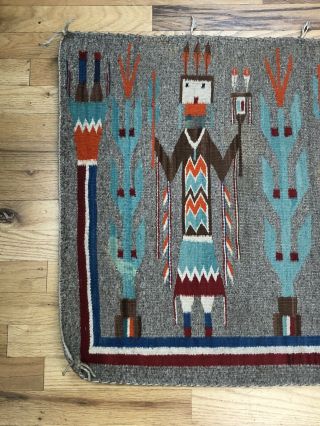 Vintage Navajo Yei Rug 39x25.  5 Inches 2