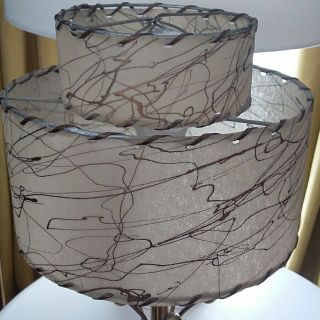 Vintage Two - Tier 8 In Fiberglass Mcm Lamp Shade