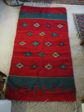 Zapotec Rug Red 57 X 31 Native American Weaving Exceptional