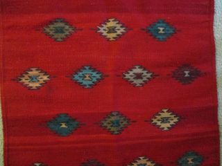 zapotec Rug Red 57 x 31 Native American Weaving exceptional 3