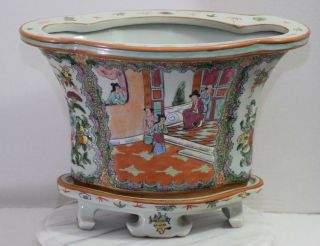 Chinese Porcelain Famille Rose Qianlong Yu Zhi Mark Canton Character Pot Bowl
