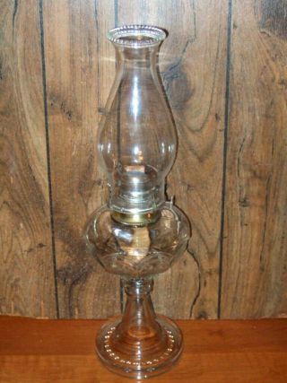 Vintage White Flame Oil / Kerosene Lamp - Made In Usa