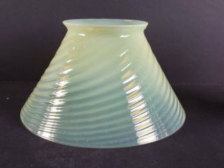 Antique Victorian Opalescent Vaseline Swirl Glass Oil Gas Lamp Shade