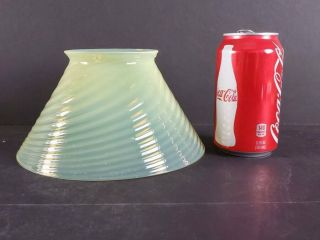 ANTIQUE VICTORIAN OPALESCENT VASELINE SWIRL GLASS OIL GAS LAMP SHADE 3
