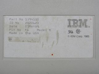 Vintage IBM Model M 122 Key P/N 1394100 Date 1989 Clicky Mechanical Keyboard 3