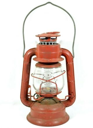 Vintage Dietz H - 10 Comet Oil Lantern Red Vgc Made In Usa