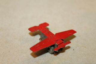 Vintage Prewar Red Tin Penny Toy Airplane