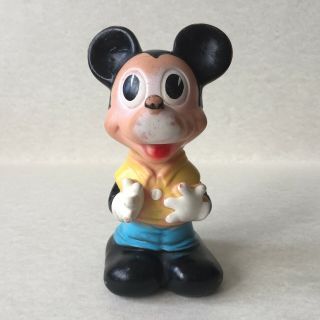 Vintage Mickey Mouse Squeak Rubber Toy Doll Walt Disney Production Art 191