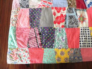 Vtg Handmade Patchwork Quilt Bedspread/Blanket Size 70 