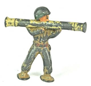 Vintage Barclay Manoil Lead Toy Soldier Bazooka Man Infantryman 2.  5 " Tall