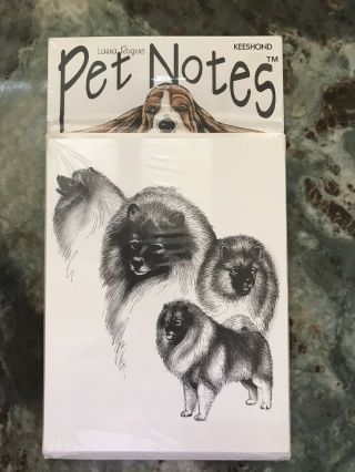 Keeshond Pet Notes By Laura Rogers.  Pen And Ink Drawing.  Vintage And Htf.