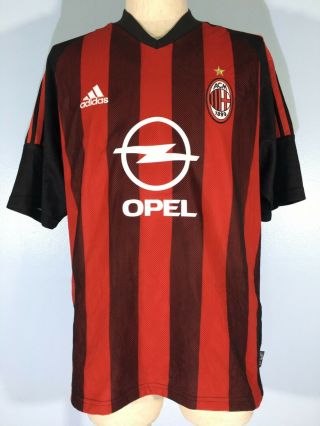 Ac Milan Vintage Italy 2002 2004 Home Adidas Soccer Shirt Football Jersey M