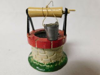 Vintage Bf Depose Cast Lead Toy Wishing Well With Bucket Made In France