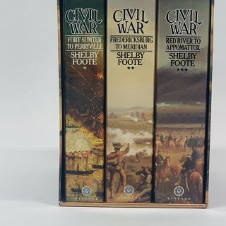 The Civil War A Narrative Vintage Box Set Vol.  1 - 3 By Shelby Foote Paper Back