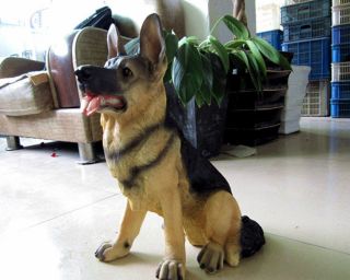 14.  5 " Lifelike German Shepherd Dog Statue Resin Simulation Home Garden Décor