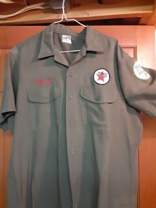 Vintage Texaco Gas Station Attendant Uniform Shirt - Long Sleeve Large