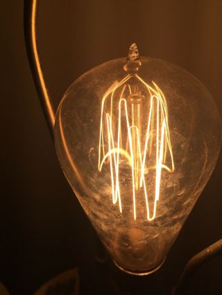Rare Antique Edison Mazda Light Bulb Incandescent 2 Loop Filament tipped 3