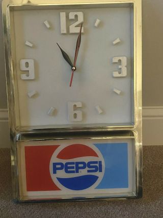 Vintage 1970s Pepsi Cola Advertising Clock Electric -
