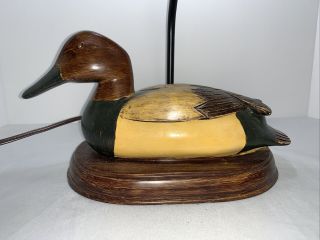 Duck Decoy Lamp Wooden Vintage No Shade