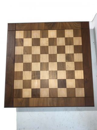 Vintage Double Sided Inlaid Solid Wood Chess Board 18”x18”x3/4” Squares 1 3/4”