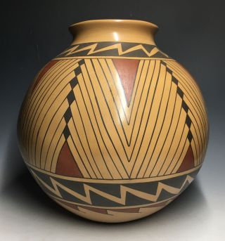 20th C.  Unsigned Mata Ortiz Casas Grande Pueblo Native Pottery Polychrome Olla