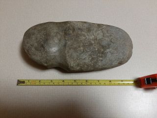 NATIVE AMERICAN INDIAN Stone Axe Head Grooved Artifact Hand Crafted 2