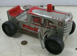 Vintage Marx Windup 5 Tractor In Red