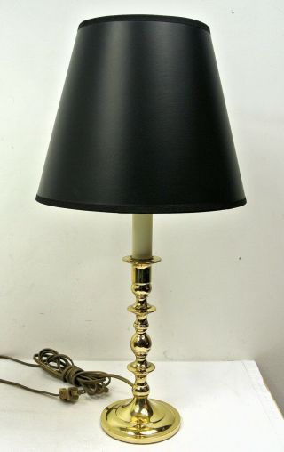 Baldwin Brass Williamsburg Candlestick Desk Table Lamp 20 " Tall Black Shade