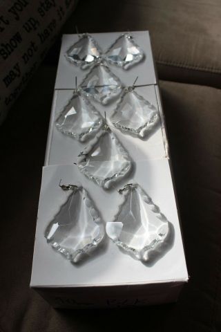 15 Vintage Large Crystal Faceted French Pendant Prism Chandelier 3 