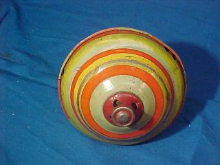1930s CIRCUS CLOWN Design TIN LITHO Wind Up TOY SPINNING TOP 3