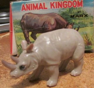 Animal Kingdom By Marx 1962 - 63 Rhinoceros Mk 6505 Hong Kong Box