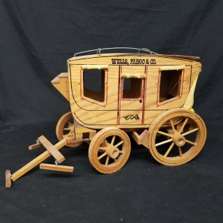 Wells Fargo Vintage Old West Wooden Stagecoach Model