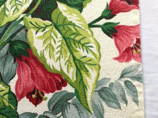 Vintage Mid Century Barkcloth Fabric Floral Drapery Curtain Panel Vat Print