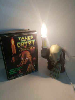 Vintage Tales From The Crypt Halloween Cryptkeeper Light Up Candelabra 1996