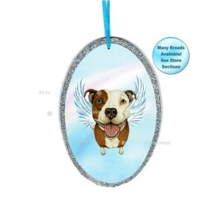 Pit Bull Terrier Angel Ornament Dog With Wings Pet Memorial Christmas Ornament