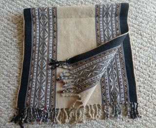 Peruvian Aguayo Table Runner,  Scarf or Wall Hanging - Andean Mountain Textile 3