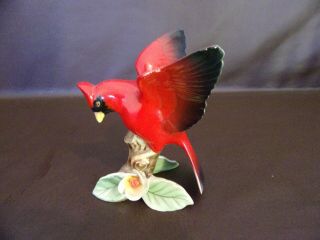 Vintage Red Cardinal Ceramic Figurine