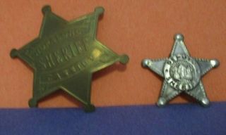 Vintage Hopalong Cassidy Sheriff Badge Plus Vintage Tin Sheriff Deputy Badge