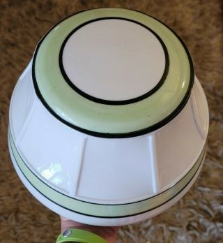 Vintage Art Deco Retro 1920s Hand Painted Paneled Round Milk Glass Ceiling Shade