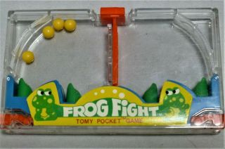 Vintage Tomy Pocket Game Frog - Fight 1978 Handheld Mechanical Arcade Hong Kong
